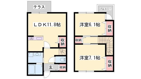 夢前川駅 徒歩8分 1階の物件間取画像